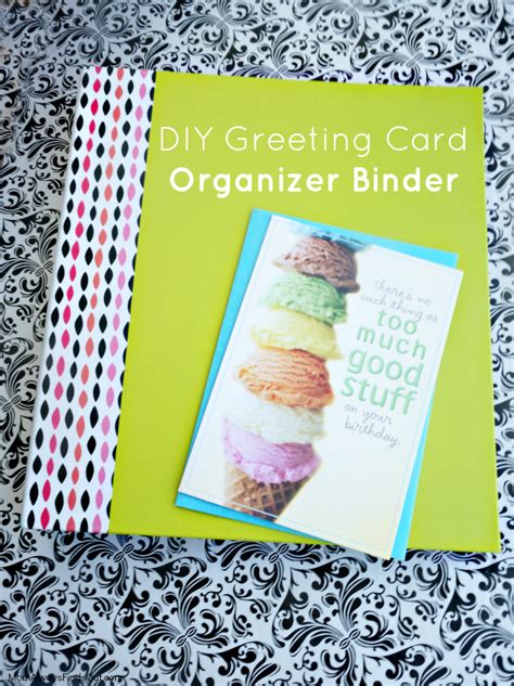 Floral greeting card organizer book keeper spiral bound with pocket 10 x 8.5. DIY Greeting Card Organizer Binder