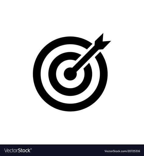 Target Icon In Flat Style Aim Symbol Royalty Free Vector