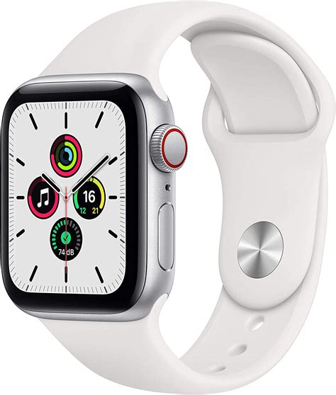 apple watch se gps cellular 40 mm boîtier en aluminium argent bracelet sport blanc amazon fr