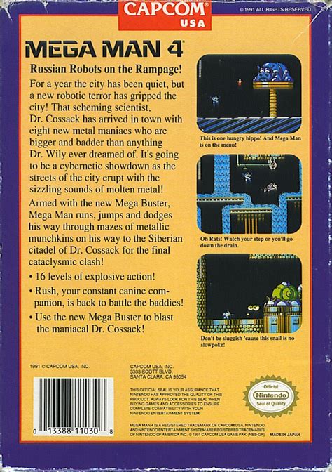 Mega Man 4 1991 Box Cover Art Mobygames
