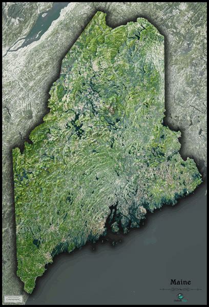 Maine Satellite Wall Map By Outlook Maps