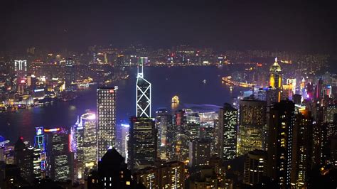 Hong Kong View From Victoria Peak Night Youtube