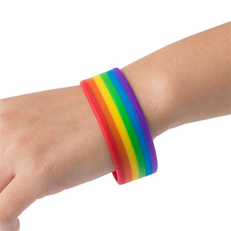 Wholesale Rainbow Gay Pride Bracelet Mutilayered Rubber Gay Lesbian Lgbt Wristband 100pcslot