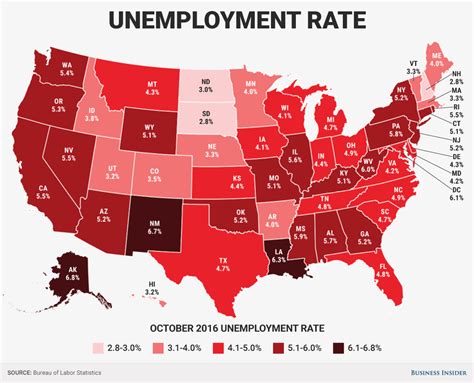 Heres Every Us States October Unemployment Rate Business Insider