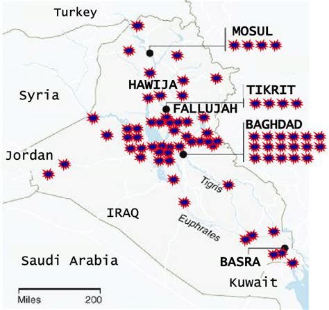Map Of Major Us Military Installations In Iraq Since 2003 Hawija Is