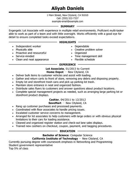 Professionally written and designed resume samples and resume examples. Best Part Time Lot Associates Resume Example | LiveCareer