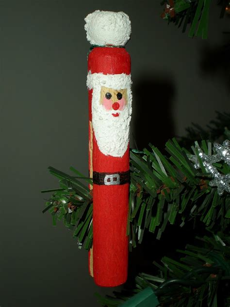Clothespin Santa Christmas Clothespins Clothes Pin Ornaments Xmas