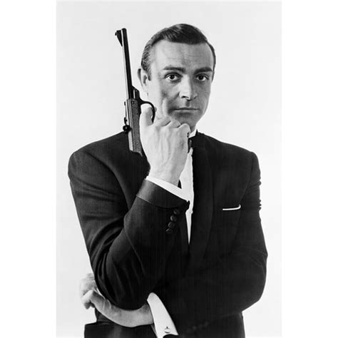 Sean Connery Dr No James Bond Holding Gun Iconic Pose In Tuxedo 24x36