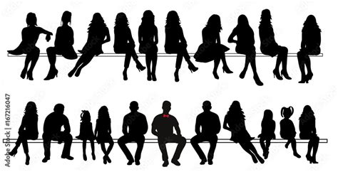 Vector Silhouette Of Sitting People Set Stock Vector Adobe Stock