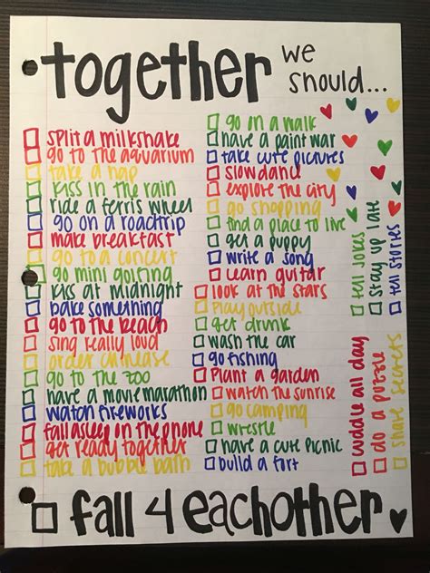 Relationship Bucket List Perfect Boyfriend List Things To Do With Your