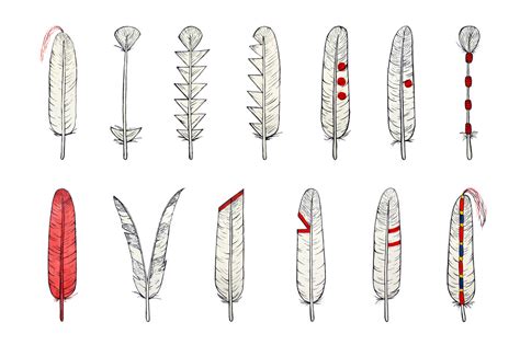 hand drawn native american feathers by mia akimo thehungryjpeg