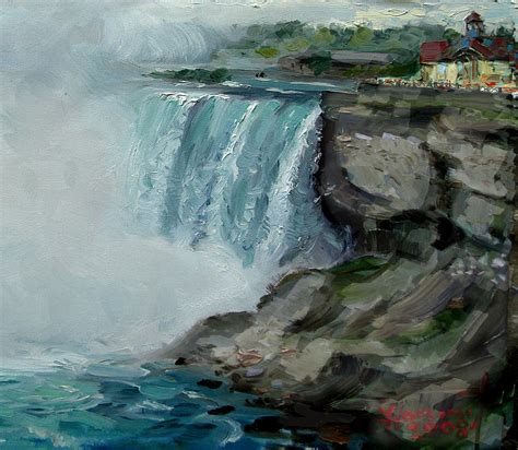 Niagara Falls Rocks Painting By Ylli Haruni