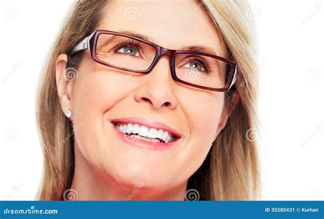 Beautiful Senior Woman Wearing Eyeglasses Stock Image Image 35580431