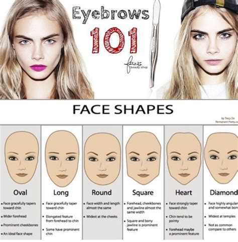Eyebrows 101 Eyebrows Face Shapes Diamond Face