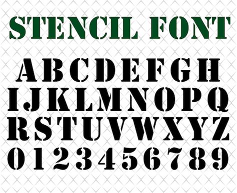 Visual Arts Svg Stencil Military Letters Instant Download Dxf Eps 