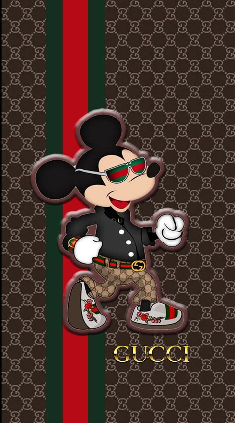 Mickey Mouse Supreme Cartoon Gucci Wallpaper