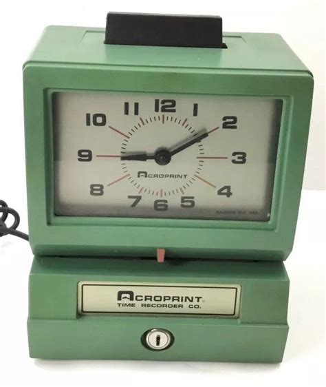 Details About Acroprint Time Recorder Clock Model 125er3 Wmanual