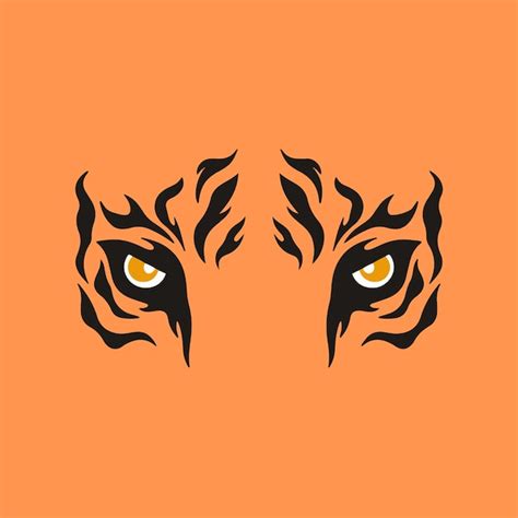 Premium Vector Tiger Eye Symbol On Orange Background Animal Tattoo