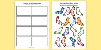 Patterned Socks Pairing Activity Teacher Made