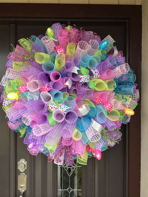 32 Beautiful Decoration To Hang Wreath In Door To Celebrate Springtime Deco Mesh Wreaths Mesh