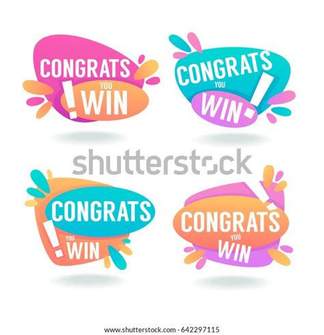 Congrats You Win Vector Congratulation Banners Stock Vector Royalty