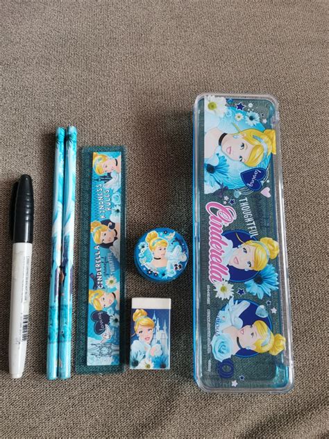 Disney Princess Cinderella Stationary Set Pencil Sharpener Eraser