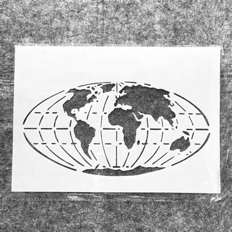 Stencils For Painting On Wooda4 29cm Globe Earth World Map Stencil For