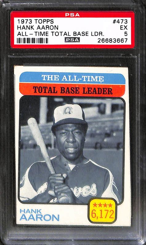 Certification numbers appear in the lower right of the encapsulated label or. Lot Detail - (5) Card PSA Graded Hank Aaron Vintage Lot w/ 1974 #1 PSA 8