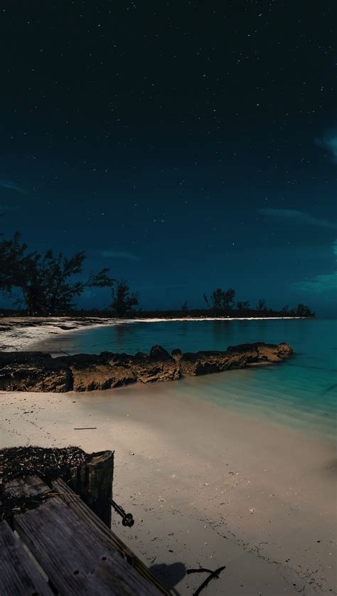 Playa Nocturna En Las Bahamas Fondo De Pantalla 5k Hd Id8375
