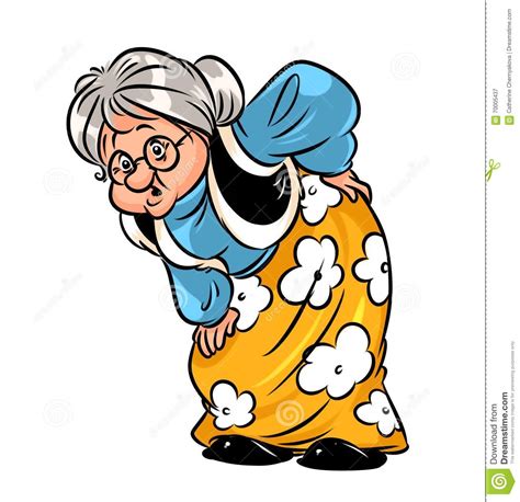 Old Woman Rheumatism Cartoon Stock Illustration Image