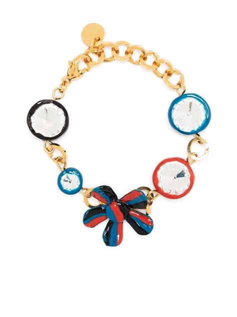 Marni Crystal Embellished Chain Bracelet Farfetch