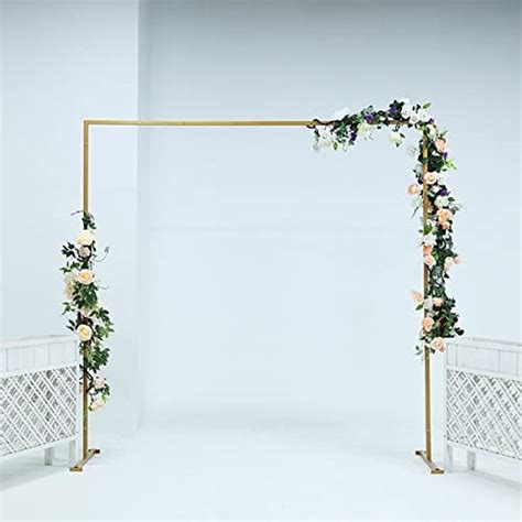 Efavormart 8ft X 8ft Gold Metal Wedding Arch Photo Booth Ceremony