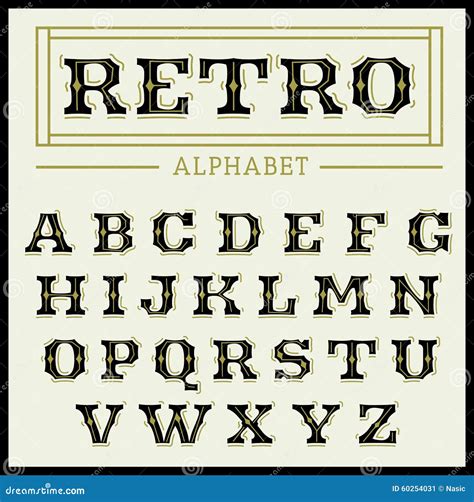 Vintage Font Set Stock Vector Illustration Of Vector 60254031