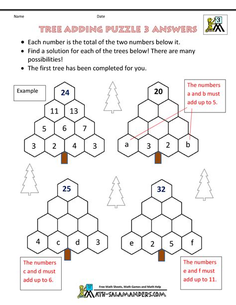 Math worksheets and online activities. Math Puzzle Worksheets 3rd Grade