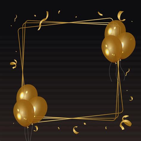 Celebration Background Frame With Golden Balloons Suitable For