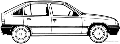 Vauxhall Astra B 13l 5 Door 1988 Vauxhall Drawings Dimensions