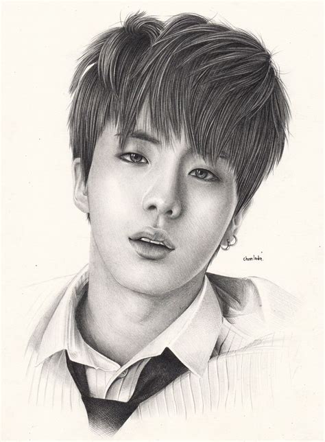 Bts Jin By Denitsed Girl Drawing Easy Girl Face Drawing Easy