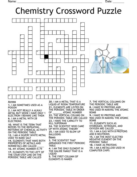 Chemistry Crossword Puzzle Wordmint
