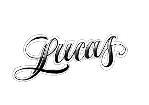 Lucas Tattoo Cursive Lettering