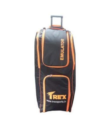 Trex Emulator Black Handhold Trolley Cricket Kit Bag With Wheels Blue