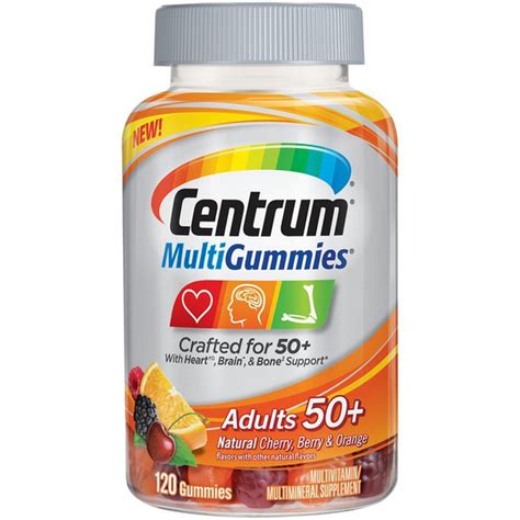Centrum Adult 50 Multivitaminmultimineral Supplement Gummy 120 Ct