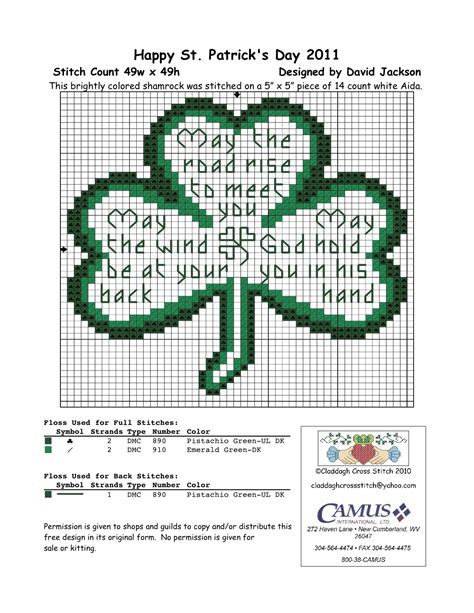 Celtic Shamrock By Claddagh Cross Stitch Via Camus International 3rd