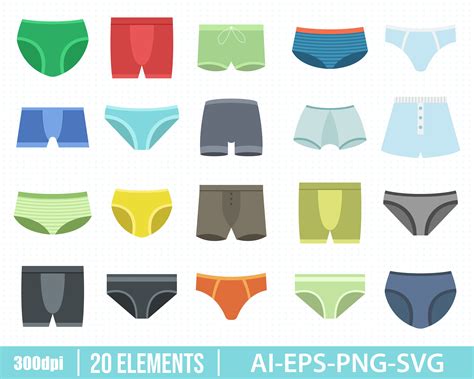 Men Underwear Clipart Vector Design Illustration Underwear Etsy Canada