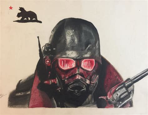 My Fallout New Vegas Ncr Ranger Drawing Done With Colored Pencils In