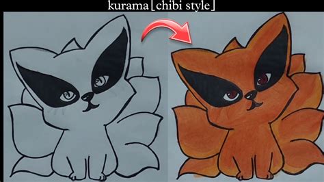 How To Draw Kurama Chibi Art Style Naruto Shippudeneasy Drawing For