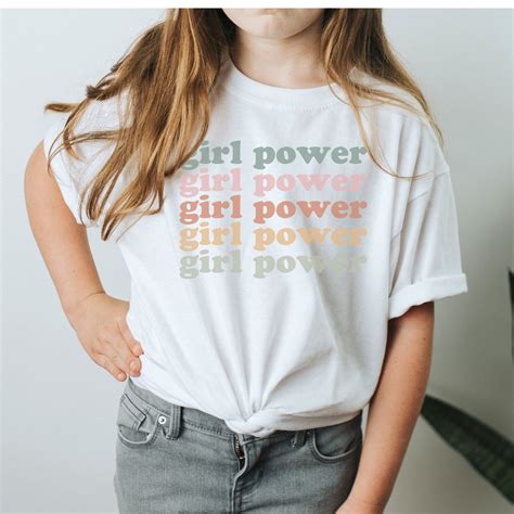 Girl Power Feminist Girls Shirt Graphic Tee Youth Girl Etsy