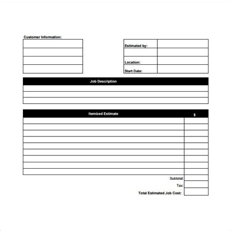 42 Info Job Quote Form Free Cdr Download Zip Printable Docx Form