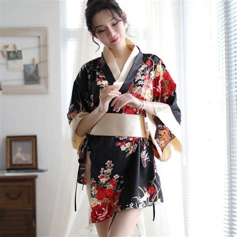 Jual Kimono Wanita Baju Tidur Jepang Yukata Sakura Satin Sexy Lingerie A398 Di Lapak Online