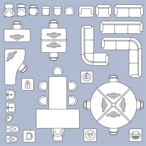 Office Floor Plan Icons Illustrations Royalty Free Vector Graphics