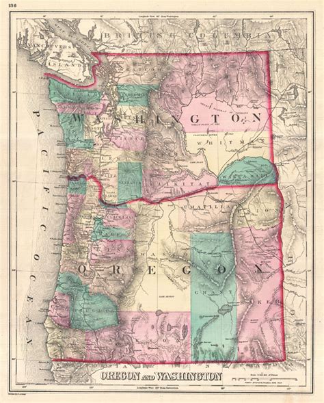 Oregon And Washington Geographicus Rare Antique Maps
